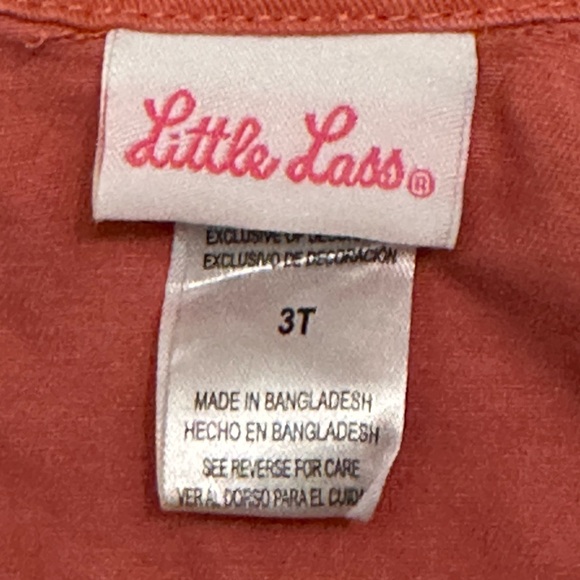 Little Lass Embroidered Denim Jean Jacket 3T Ruffles Yellow Flowers Snap Front - Picture 4 of 5